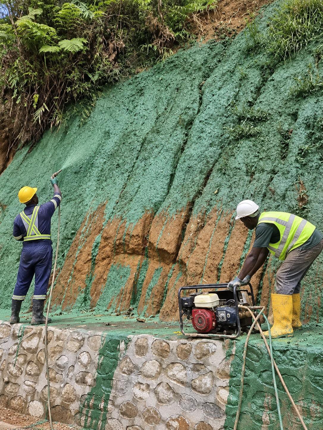 Controlo de erosão - hidrossementeira em talude